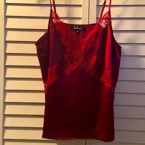 Silk lace red tank top